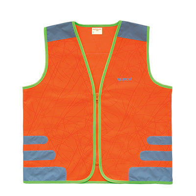 Gilet de sécurité enfant à vélo orange réfléchissant Nutty Wowow - #1