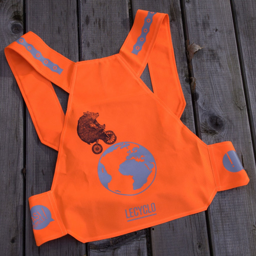 gilet fluo vélo enfant Vasimimine Vasi Lzocel vue de dos