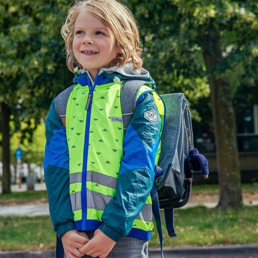 Gilet jaune fluo enfants Jackson Go Fluo pour sécurité et visibilité renforcée à vélo