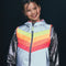 Gilet réfléchissant vélo enfant GoFluo Darkflow fermeture éclair capuche déperlant  polyester design grey reflective urbain