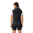 Gilet coupe-vent sans manches Vaude Scopi femme avec capuche noire, idéal pour cyclisme léger