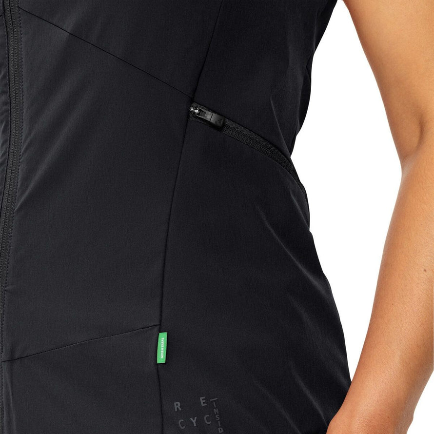 Gilet coupe-vent Vaude Scopi femme avec zip et poches, léger et confortable pour cyclisme