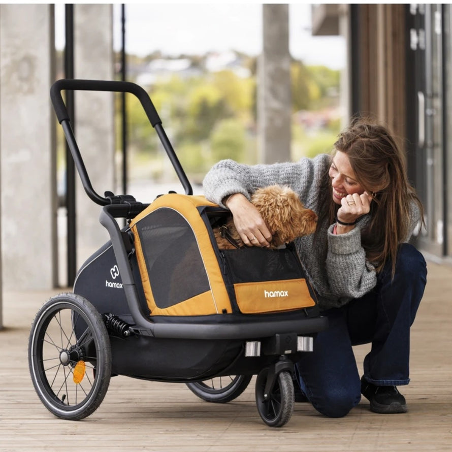 Kit poussette Hamax MILOU pour remorque vélo chien avec poignée ergonomique et roue avant pivotante