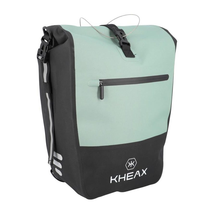 Sacoche de vélo Kheax Izoard Edge bleu clair, résistante et imperméable, idéale pour transporter vos affaires en toute sécurité