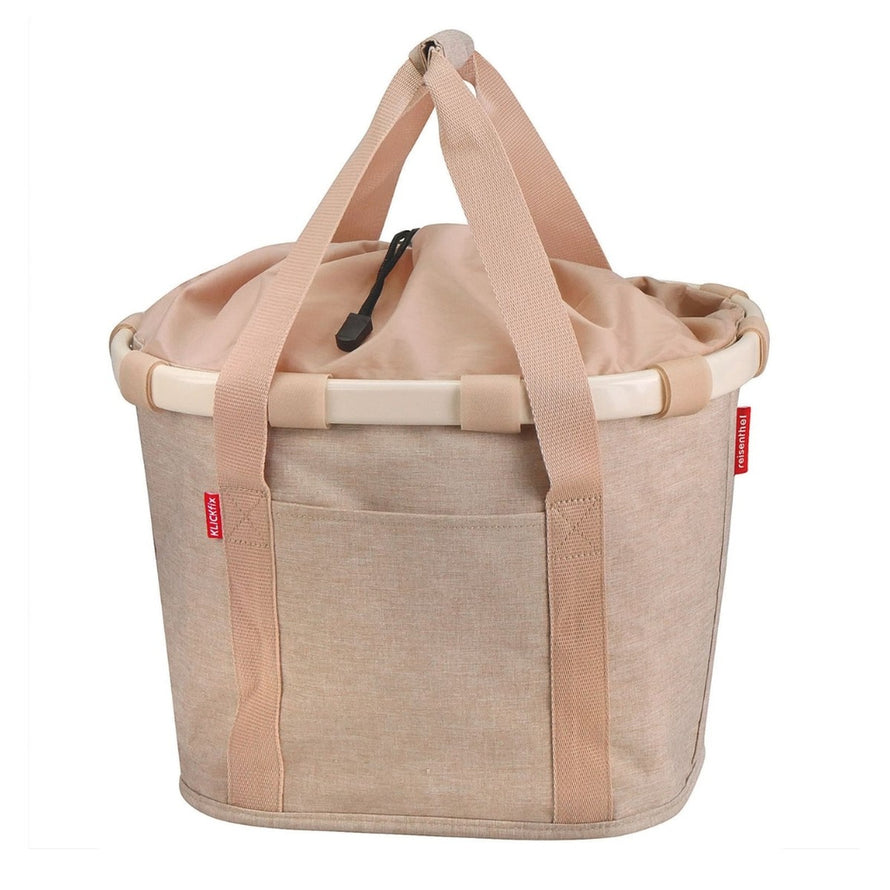 Panier avant velo Klickfix Bikebasket 15L beige, pratique et leger pour vos trajets quotidiens en ville