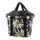 Panier avant vélo Klickfix Bikebasket 15L avec motif fleurs blanches sur fond noir, pratique et élégant pour la ville