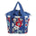 Panier avant vélo Klickfix Bikebasket 15L motif fleurs bleu rouge, léger et pratique pour transport urbain sécurisé