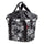 Panier avant vélo Klickfix Bikebasket 15L noir blanc à fleurs avec cordon de fermeture pratique et design urbain