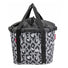 Panier avant velo Klickfix Bikebasket 15L motif leopard gris avec fermeture cordon pratique et design urbain