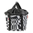 Panier avant vélo Klickfix Bikebasket 15L motif damier noir et blanc, pratique et stylé pour la ville