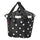 Panier avant vélo Klickfix Bikebasket 15L noir à pois blancs avec cordon de fermeture, pratique et élégant pour la ville