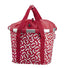 Panier avant vélo Klickfix Bikebasket 15L rouge avec motif blanc, léger et facile à transporter en ville
