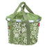 Panier avant vélo Klickfix Bikebasket 15L vert à fleurs blanches, pratique et élégant pour vos trajets urbains