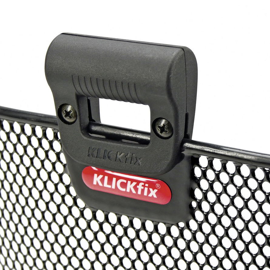 Fixation Klickfix Light clip pour feu sur panier de vélo, plastique noir durable et fixation sécurisée