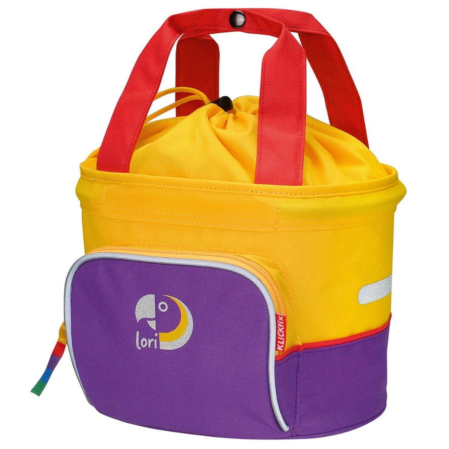 Panier vélo enfant Klickfix Lori Shopper 4L pratique avec fixation guidon rapide et compartiment avant zippé