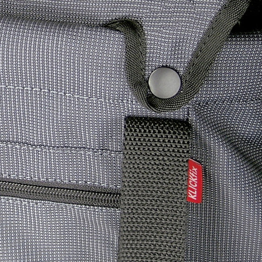 Détail de la fixation robuste du sac de vélo pour chien Doggy de la marque KLICKfix pour un transport sécurisé