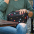 Sacoche guidon Klickfix FunBag 4L noire à pois multicolores avec fermeture zippée pratique pour vélo urbain