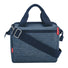 Sacoche guidon Klickfix Roomy 4L bleu denim avec bandoulière réglable, idéale pour vélo urbain et transport pratique