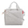 Sacoche guidon vélo Klickfix Roomy 4L gris clair avec bandoulière rose, élégante et fonctionnelle pour cyclistes urbains
