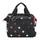 Sacoche guidon Klickfix Roomy 4L noire avec bandoulière, motifs points multicolores, pratique et légère pour vélo urbain