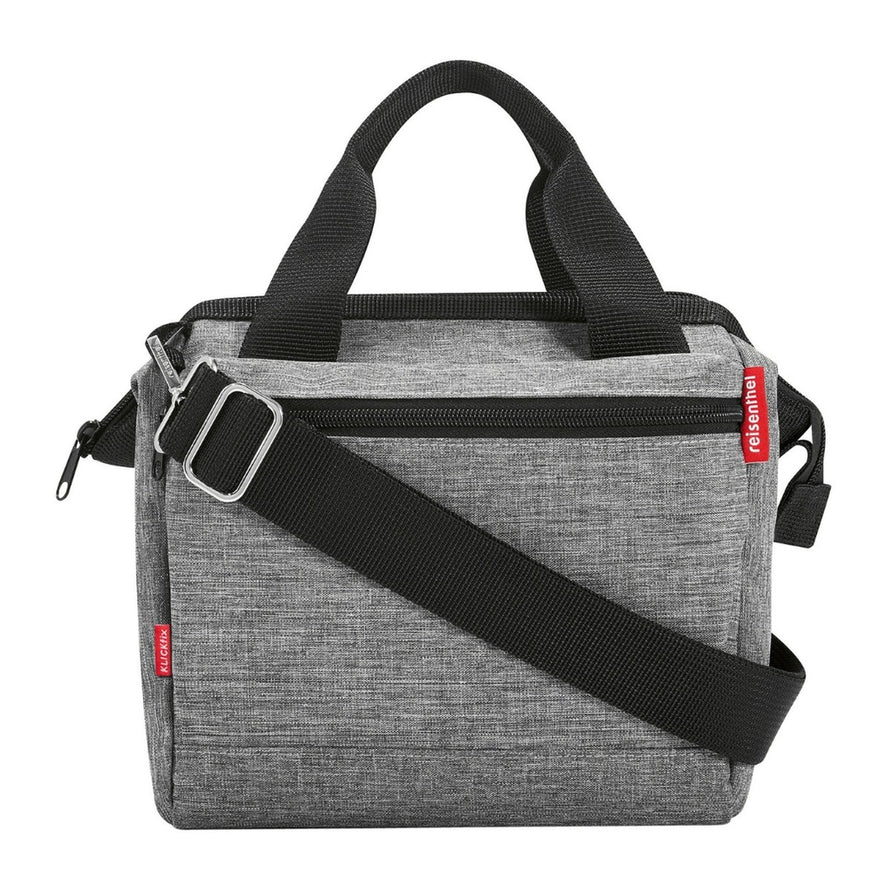 Sacoche guidon vélo Klickfix Roomy 4L gris anthracite avec bandoulière résistante et design moderne
