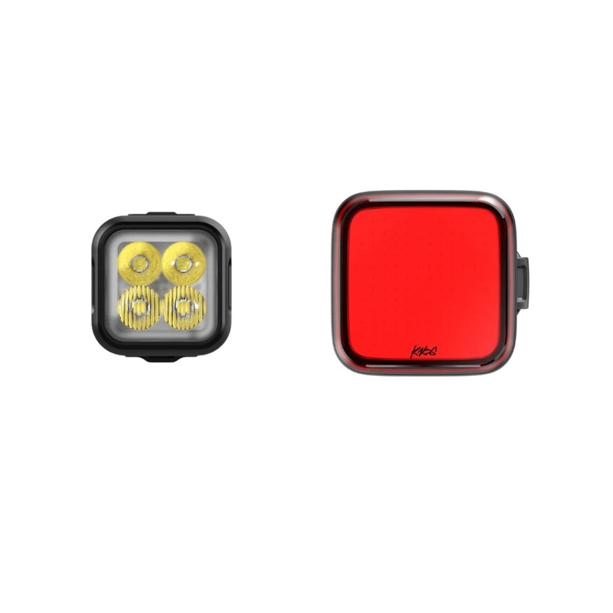 Kit eclairage velo Knog Blinder 700 et Square avec lampes avant et arriere LED rechargeables compactes