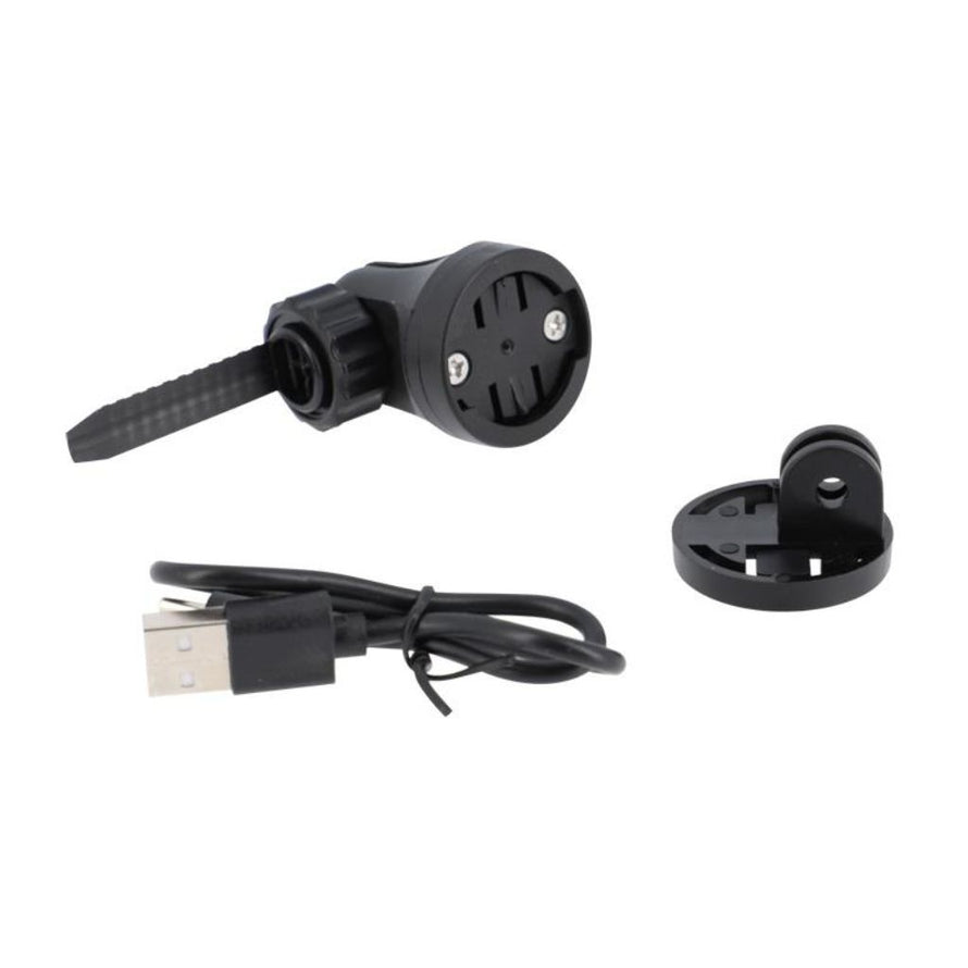 Lampe vélo rechargeable de 550 lumens Rana II de Kheax avec adaptateur Tripod et support guidon
