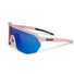 Lunettes de velo 2256 Naos Helbo Photochromic avec monture rose et verres bleus adaptatifs pour cyclisme