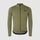 Maillot thermique GripGrab Merinotech Explr vert olive manches longues avec zip pour cyclisme hivernal performant