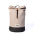 Sac a dos roll-top imperméable MeroMero Wanaka beige fonce et noir, robuste et stylé pour cyclistes urbains