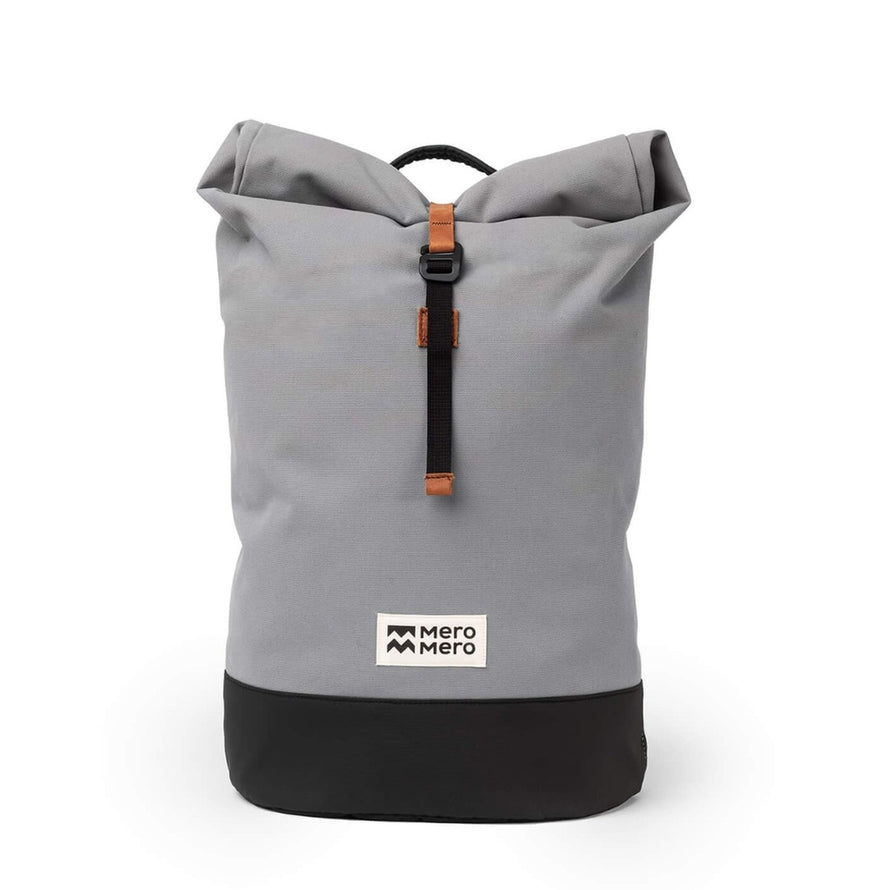 Sac a dos imperméable roll-top Meromero Wanaka gris et noir design minimaliste pour cyclistes urbains