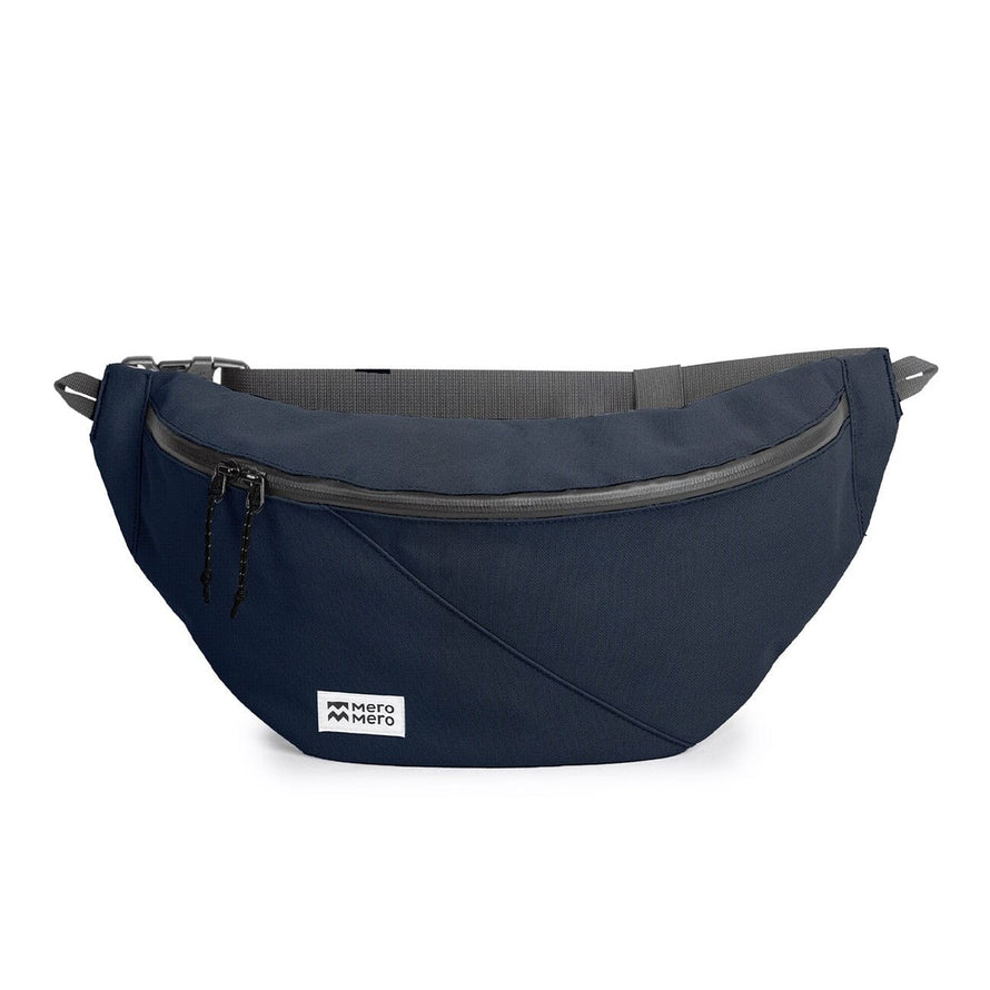Sacoche banane HOÏAN 3L Meromero bleu marine avec zip avant imperméable pour cyclistes urbains