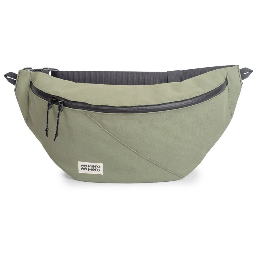 Sacoche banane grand format HOÏAN 3L Meromero en olive avec zip avant imperméable pour cyclistes urbains