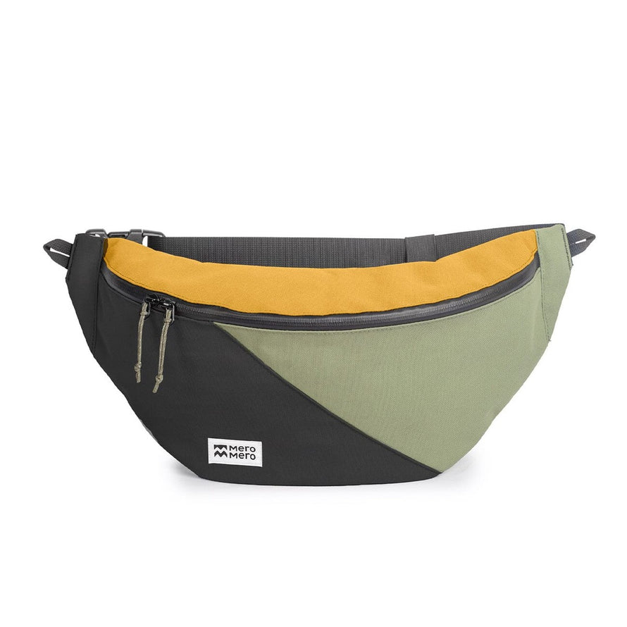 Sacoche banane grand format HOÏAN 3L Meromero tricolore avec double zip avant pour cyclistes urbains
