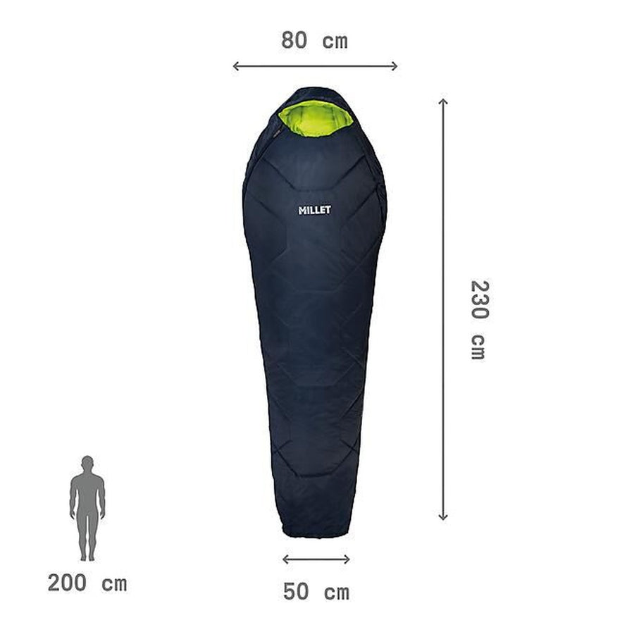 Sac de couchage Baikal 1100 Millet confortable et isolant pour bivouac vélo en montagne et conditions fraîches