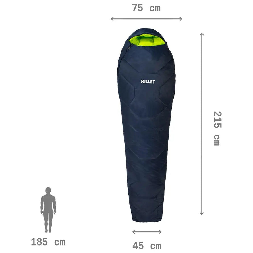 Sac de couchage Baikal 1100 Millet robuste et isolant, parfait pour randonnée et bivouac à vélo en pleine nature