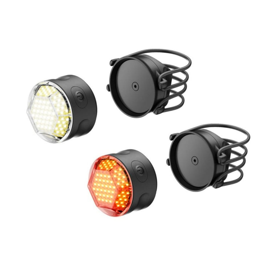 Mini lumieres magnetiques Shapeheart modele avant et arriere pour velo, compactes et rechargeables, garantissent securite optimale