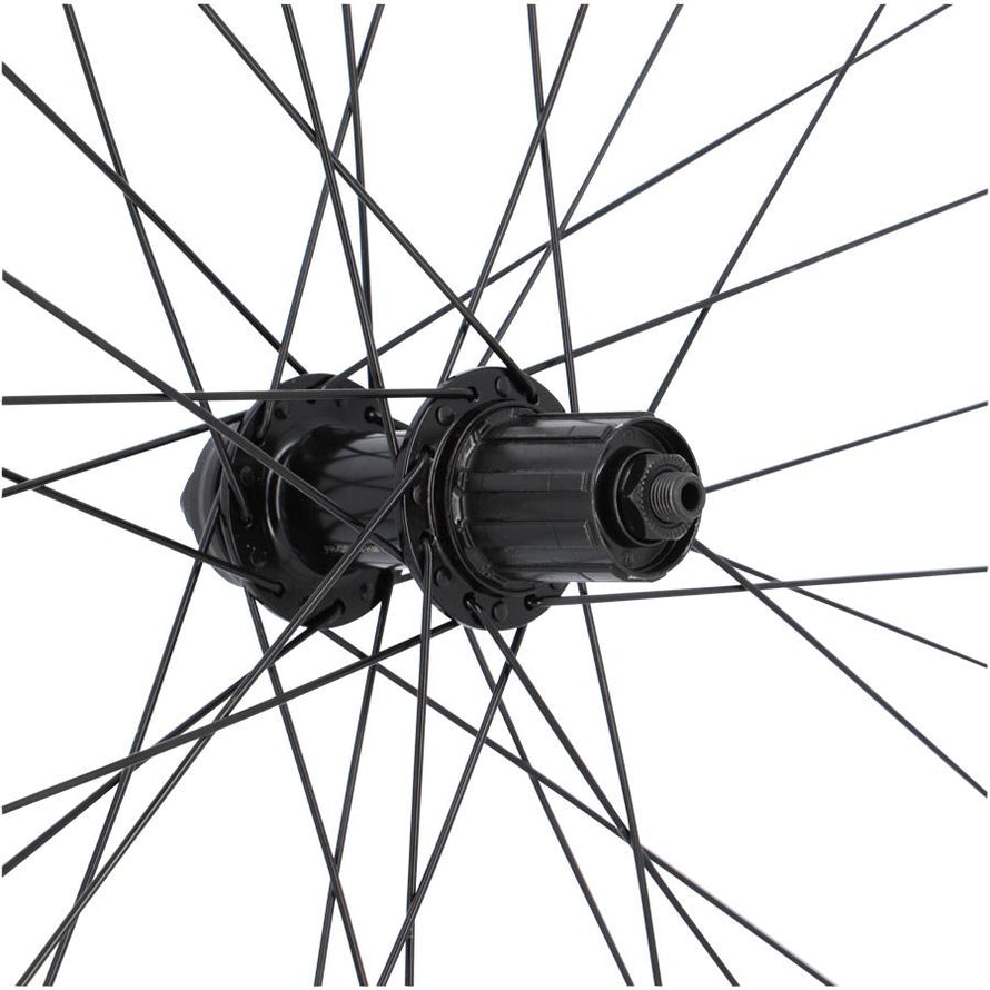 Detail du moyeu Shimano FH-QC400 noir sur la roue Gravel Mach1 Pulse 19.