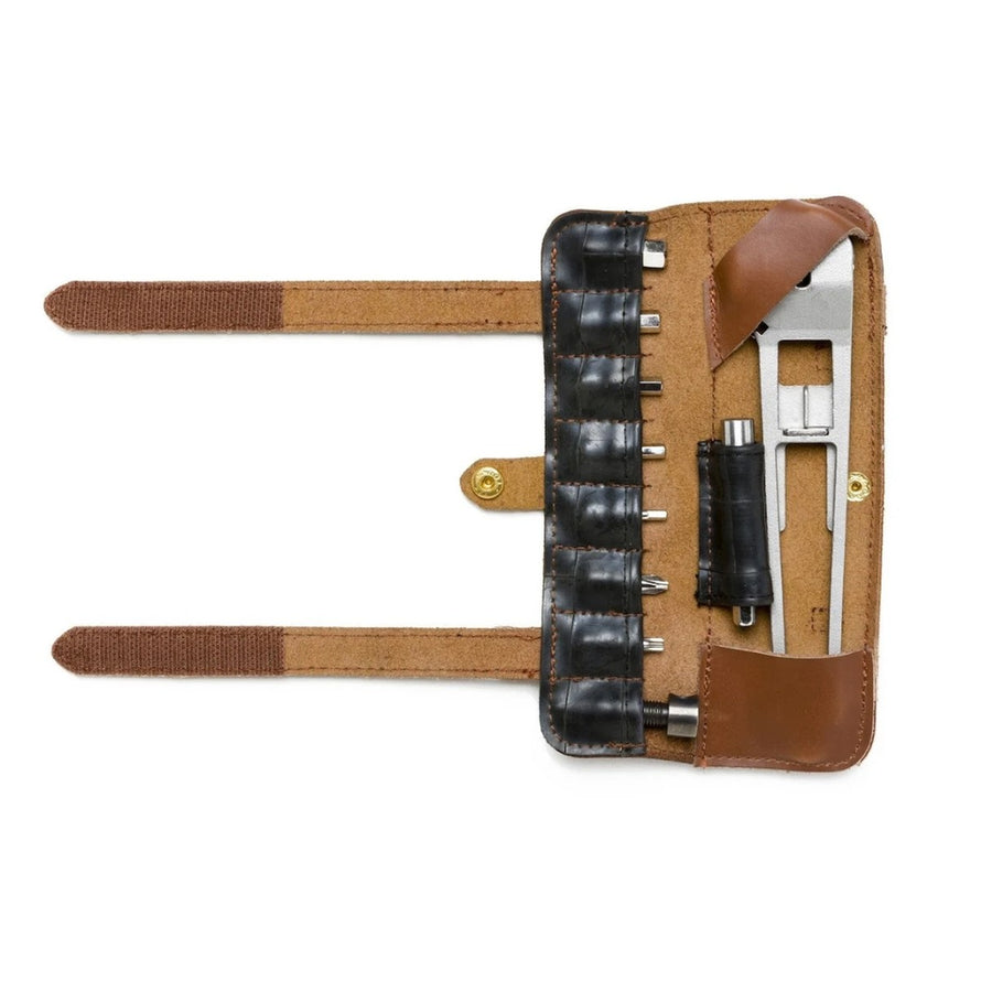 Multi-outils The Nutter cuir marron Full Windsor, kit compact pour reparation velo en cuir robuste et design