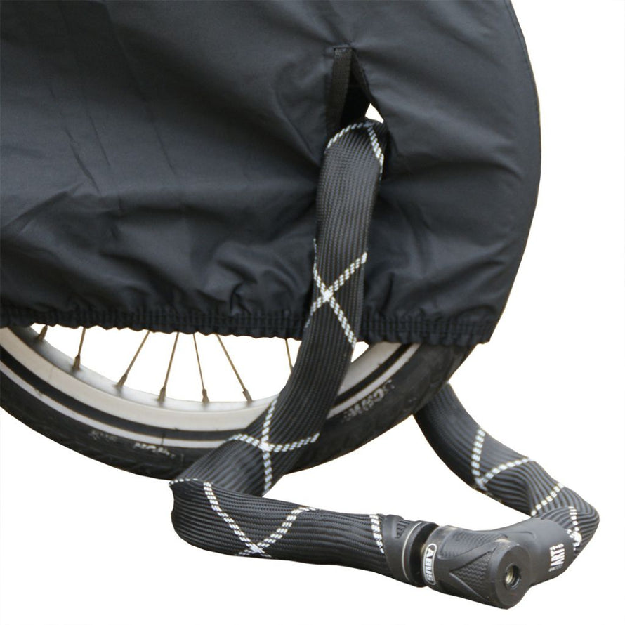 housse vélo cargo avec oeillet pour passage antivol