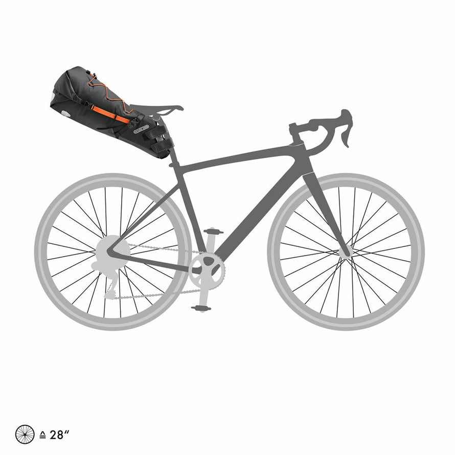 Sacoche de selle etanche Ortlieb Seat-Pack 11-16,5L noire pour bikepacking sur velo 28 pouces robuste