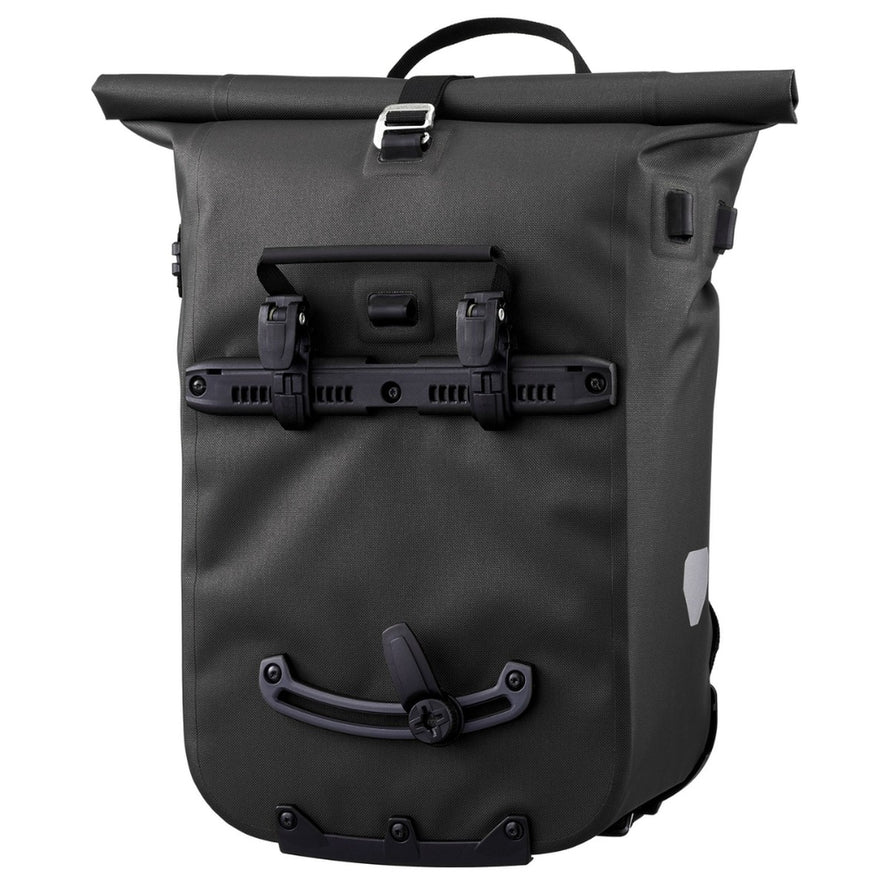 Sacoche vélo convertible sac à dos Vario Ortlieb noire avec fixation porte-bagages robuste