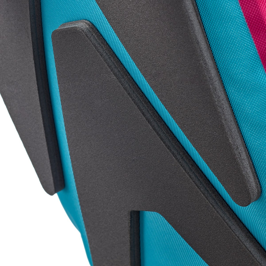 Sac a dos velo etanche Ortlieb Velocity Lite 23L en bleu et rose avec protection dorsale et design ergonomique