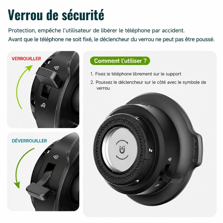 Support smartphone Outplorer QB01 avec verrou de securite pour fixation sure sur guidon de velo