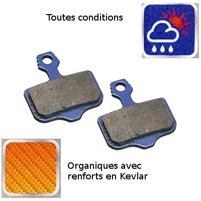 Paire plaquettes organiques frein à disque de vélo AVID Elixir - #6