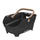 Panier Basil Cento Neo noir avec poignée taupe ergonomique, idéal pour transporter vos affaires en vélo urbain