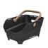 Panier Basil Cento Neo noir avec poignée taupe ergonomique, idéal pour transporter vos affaires en vélo urbain
