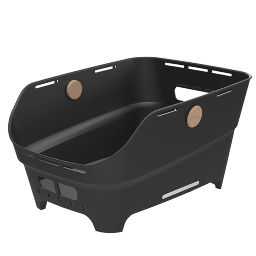 Panier Basil Cento Neo noir pour vélo, design moderne et pratique pour transporter vos affaires facilement en ville