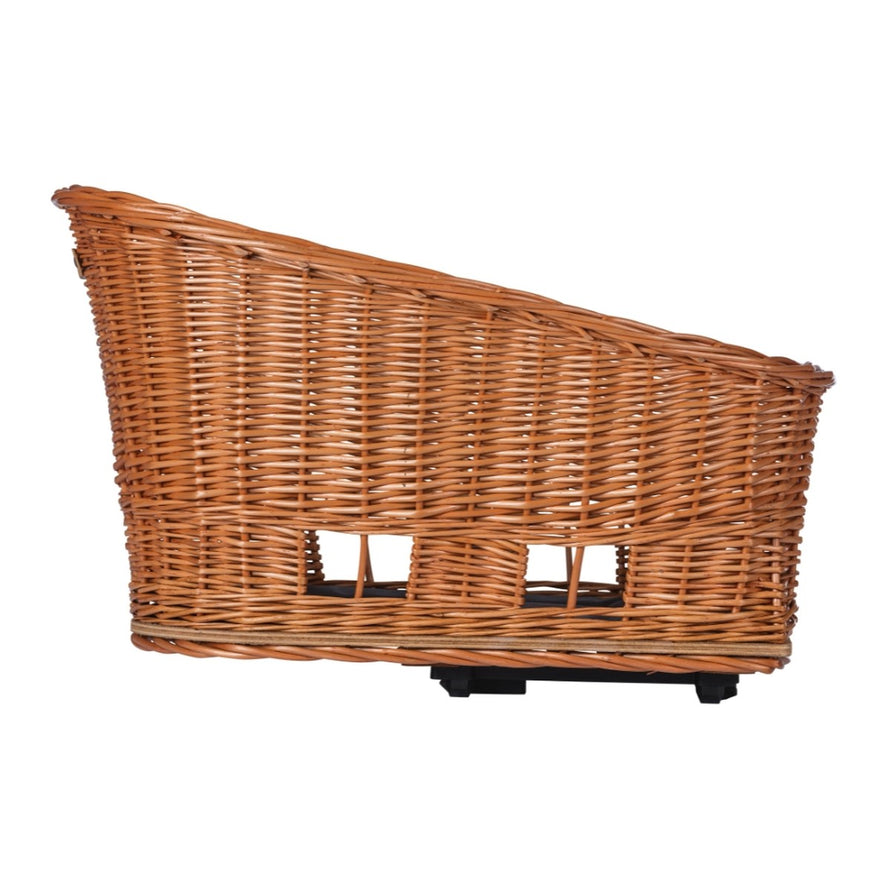 Panier pour chien Basil Pasja en osier pour porte-bagages vélo, capacité maximale 10 kg, transport sécurisé