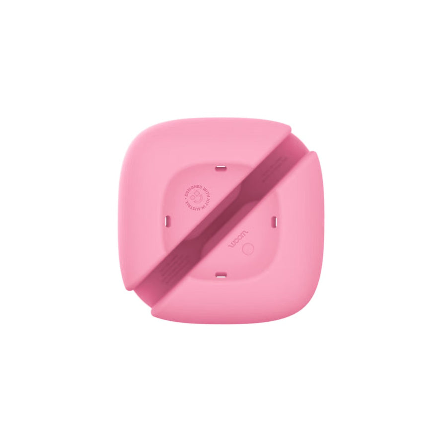 Panier velo enfant woom pop rose poudre design compact et leger ideal pour transporter affaires sur velo enfant